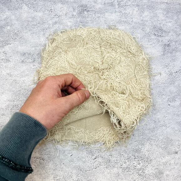 grunge cross gothic punk furry tan beanie - Picture 4 of 8